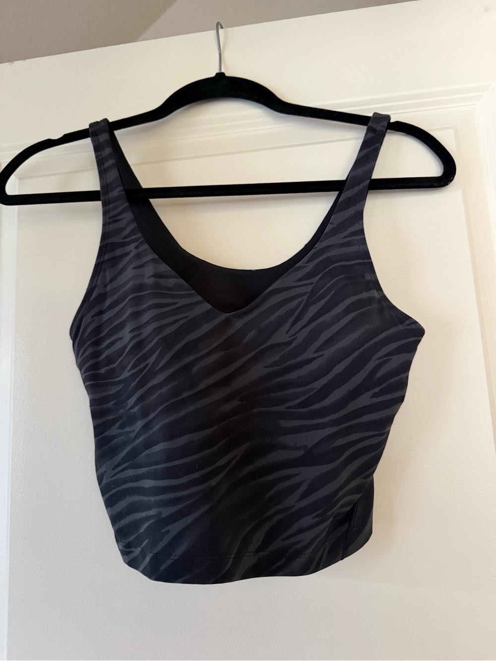 lululemon athletica Black & Charcoal Zebra-Print Scoop Tank
